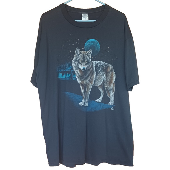 August Grove Other - Vintage Cotton Grove Mens T-Shirt Wolf Graphic Print Size XL LSJ Sportswear 1989